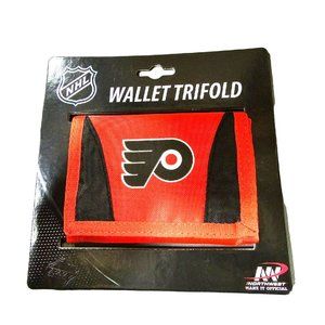 PHILADELPHIA FLYERS CHAMBER WALLET NYLON TRI FOLD NHL TEAM LOGO NHL LICENSED NEW